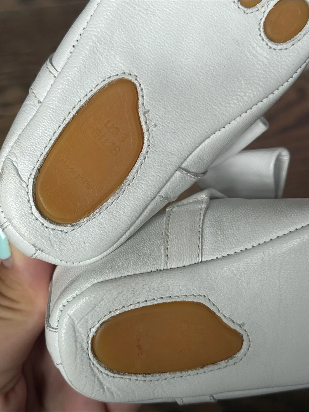 Elephantito Cream Bow Slip-On Baby Shoes size 3 baby walker NWOT